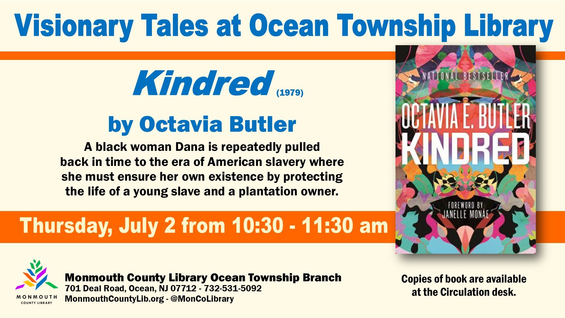 Visionary Tales event featuring Octavia Butler's "Kindred" at library