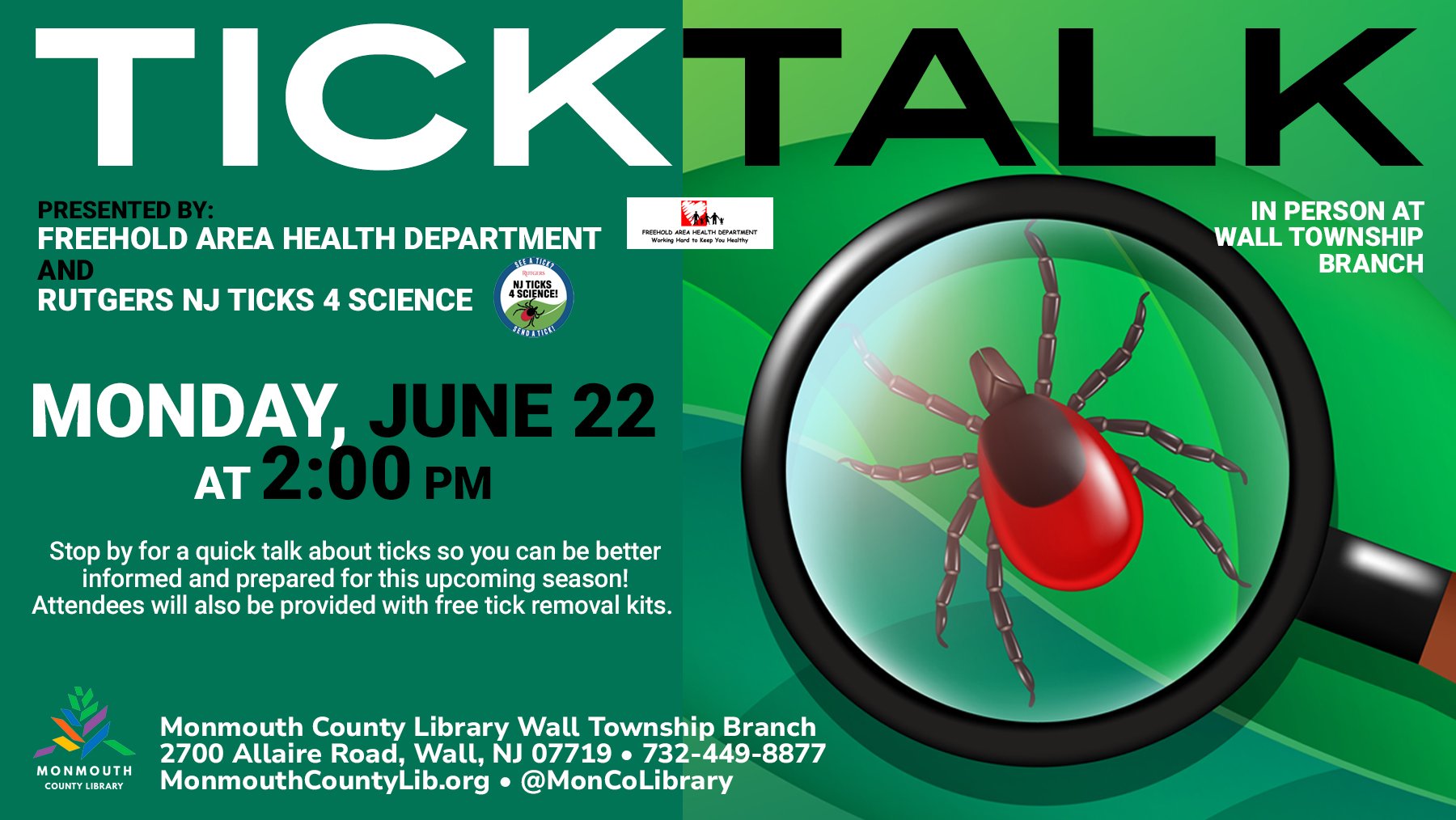 Tick talk event details with a magnified tick illustration